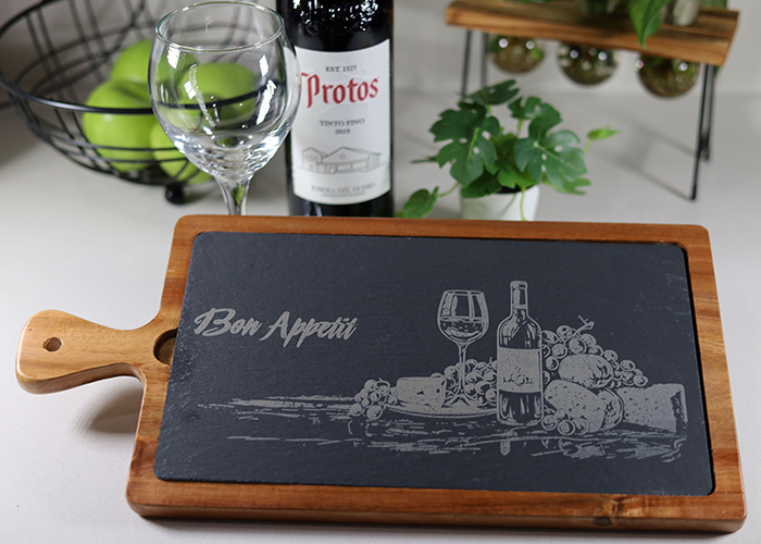 Acacia Wood/Slate Cutting Board